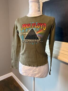 Pink Floyd long sleeve crop top small